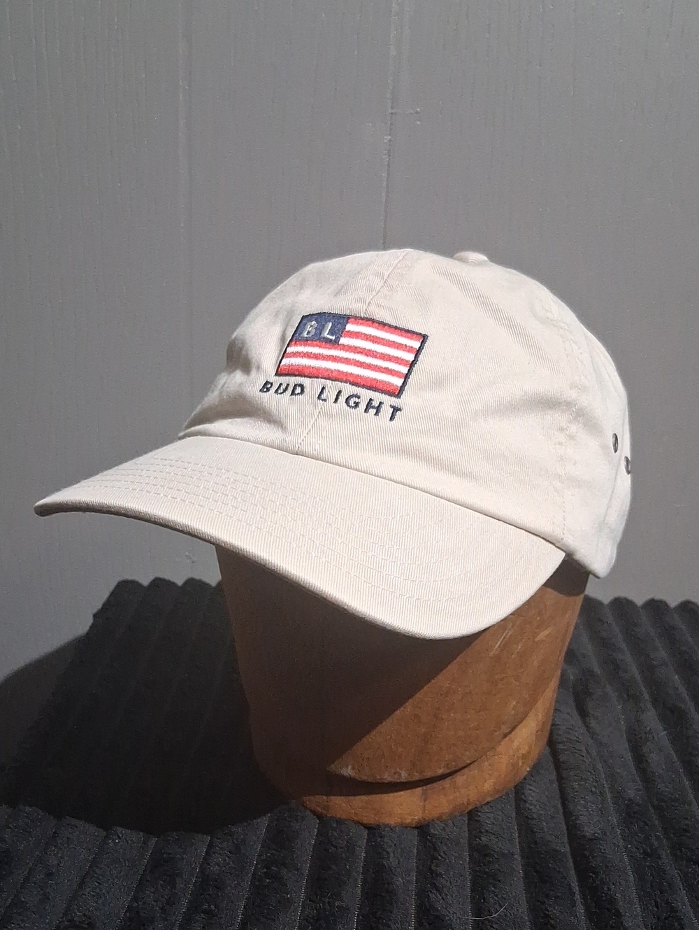 Bud Light Embroidered Flag Baseball Cap - Cream